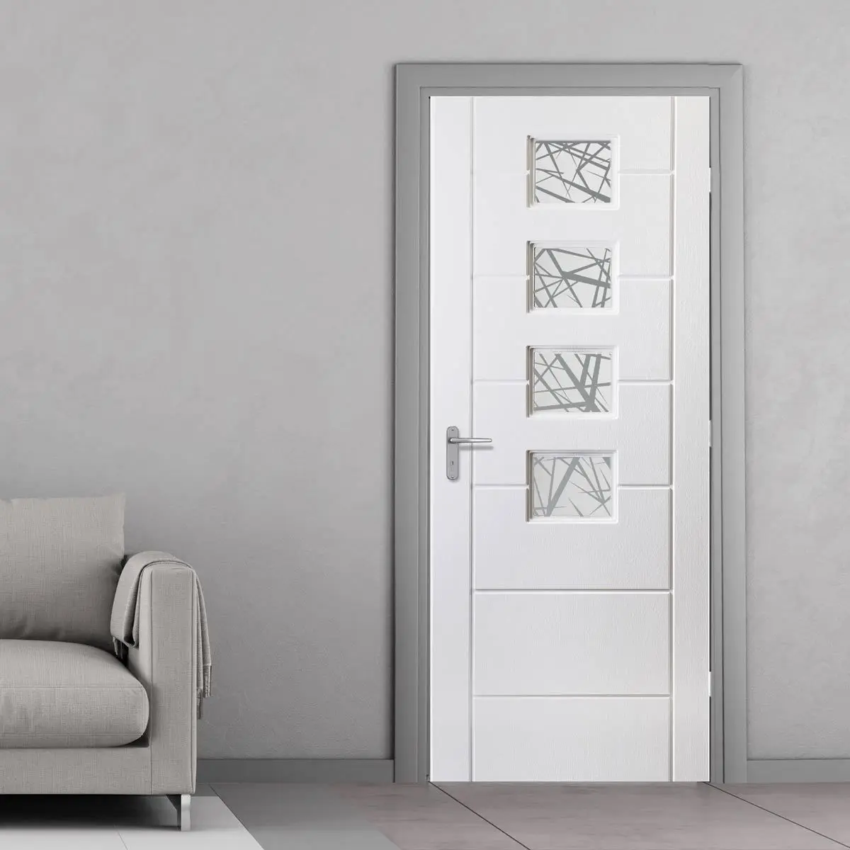 Minimalist 2024 modern original  factory carton crystal entry door waterproof customized with high quality for villa house