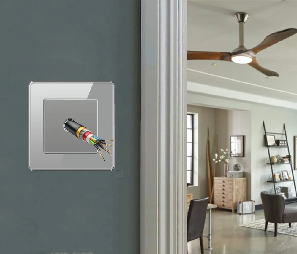 Ksmt UK 86 Standard electric wall socket 20A flex outlet plate Tempered Glass wire panel socket wall switch