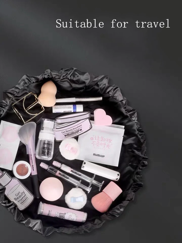 2022 Luxury Fashionable High Quality Custom Logo Pink Velvet Makeup Cosmetic Bag for Travel