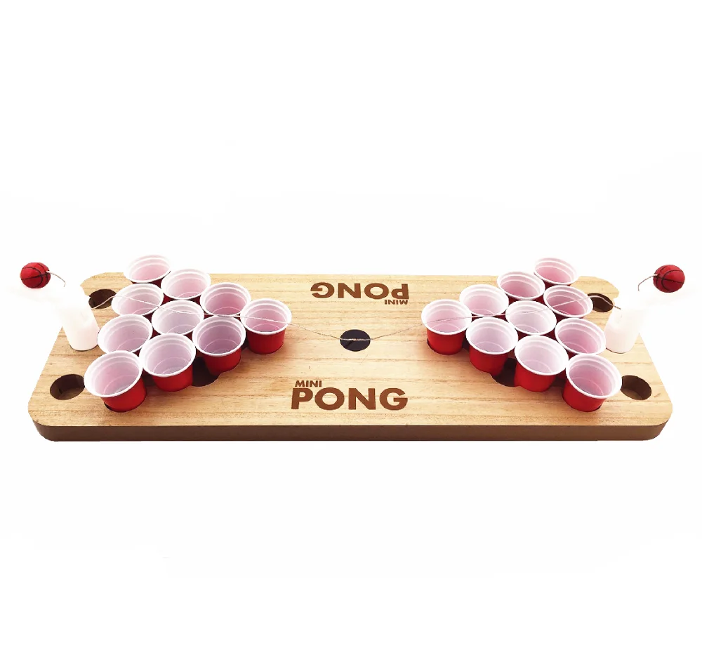 Портативный мини-набор для пива и понга, пластиковые чашки и шары, деревянные, питьевое пиво, игра pon
