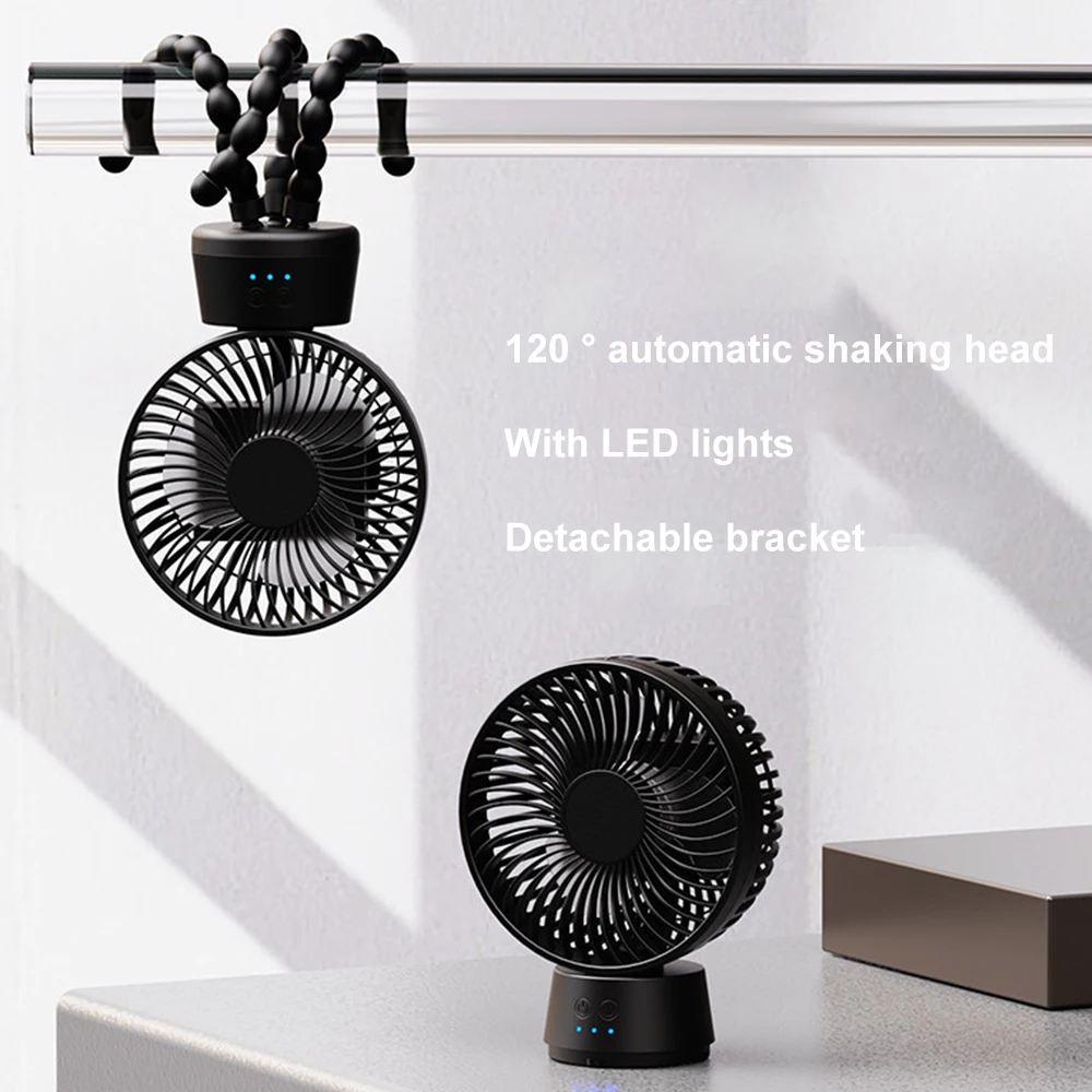 Versatile 10000mAh Octopus Fan work as power bank USB Electric Plastic Installation pushchair mount Outdoor Use AIR cooling fan