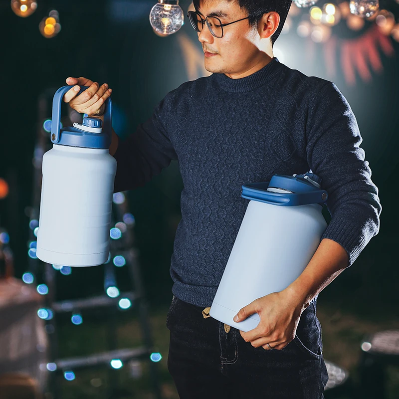 Everich ODM 64/128/192oz Double Wall Vacuum Insulated Stainless Steel Beer Growler with Handle for Brewery, Keeps Cold Up to 24H