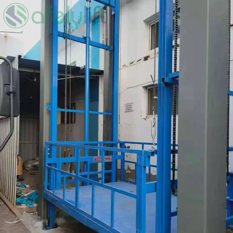 SAFELY 2023 New Guide rail goods lift  vertical freight elevator cargo lift elevator for sale