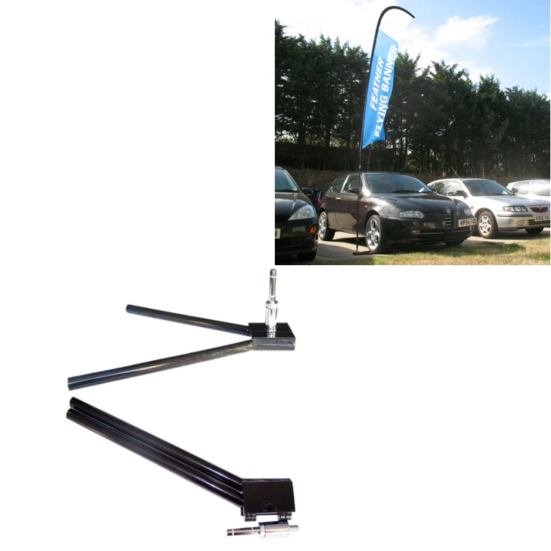 
Weihai Wisezone Outdoor Car Display Equipment Feather Flag Base Easy Folding Tyre Stand With Rotor For Beachflag Holder 