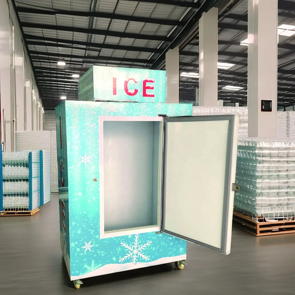 Convenience Store Indoor Outdoor Direct Cooling Solid Door Bagged Ice merchandising Freezer Storage Cabinet