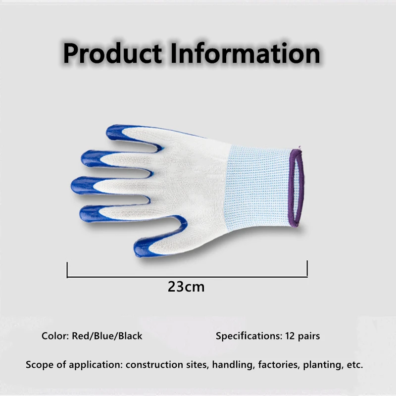 Cheap 40g Black Red Nitrile Coated Gloves Firm Grip Safety Work Industrial Construction Hand Protective