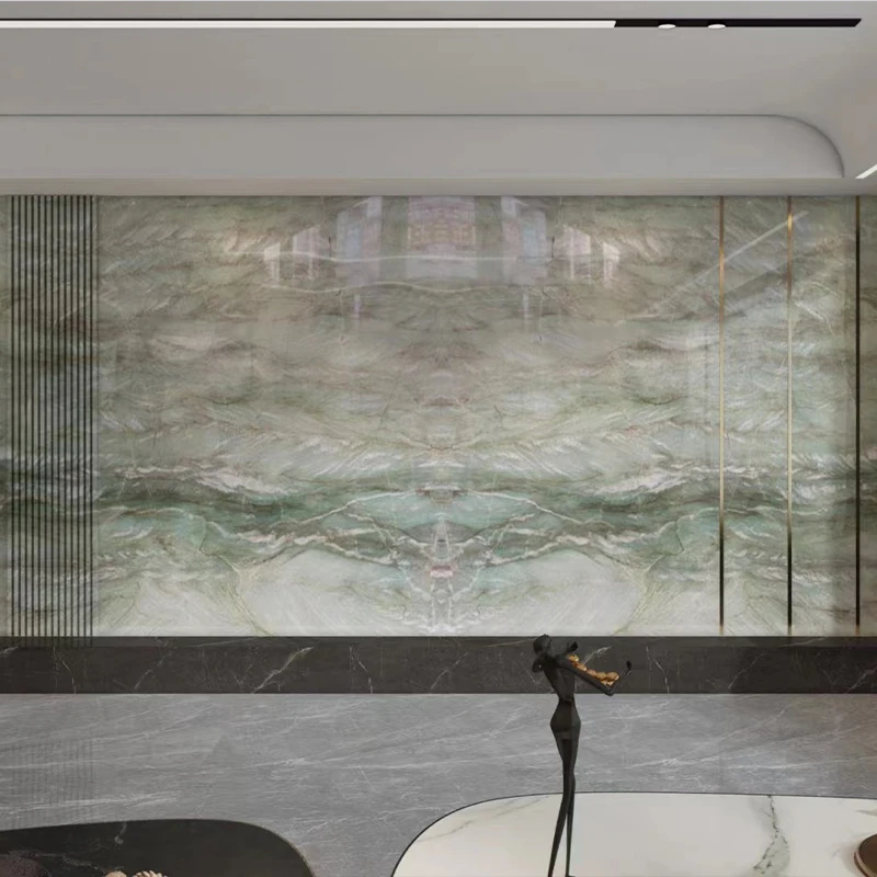 AST natural stone interior wall decoration tiles Gaya green marble big slab for home