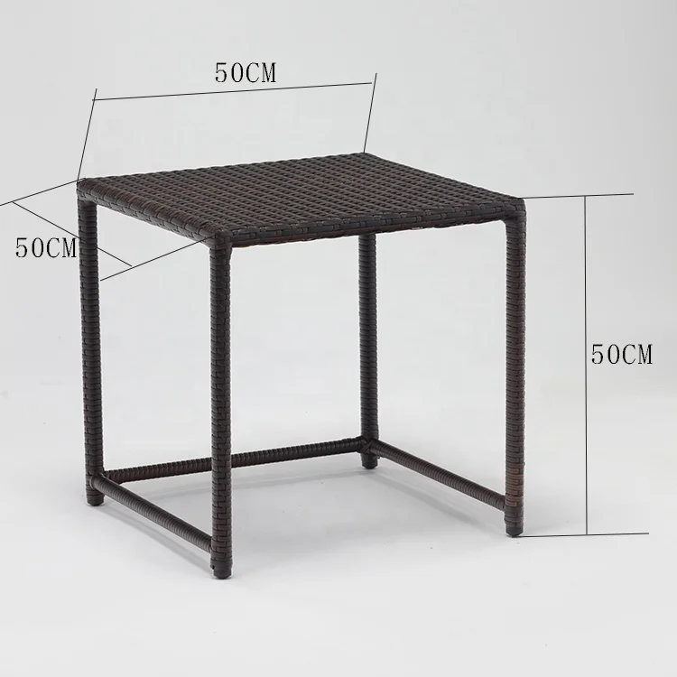 In Stock Factory Discount Price 3-Piece Rattan Wicker Steel CoffeeTable Set Cheap Garden Outdoor Terrace Side Tabe Furniture