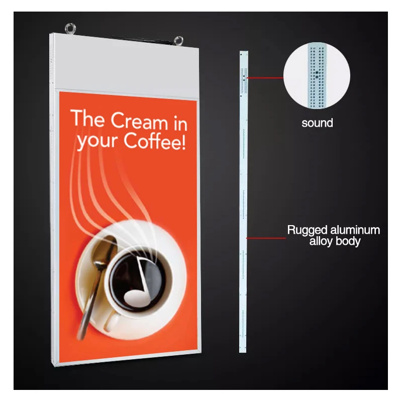 Samidisplay 43 inch High Brightness Window Shopping Lcd Display Double Sided Hanging Display Digital Signage