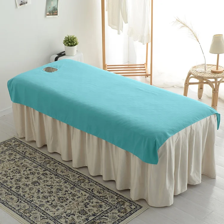 Massage Table Skirt Massage Sheet with face hole Bed Skirt quilt cover pillowcase beauty salon bedding sheet
