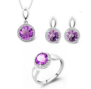 High quality charm oval ruby zircon 925 sterling silver engagement wedding for bride jewelry set