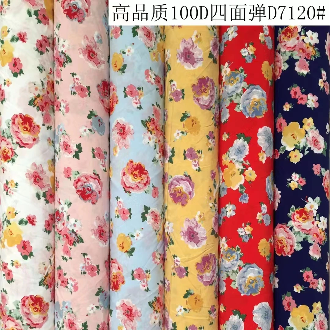 High Quality Discharge Print Rayon Fabric Rayon Challis Discharge Print Fabric Viscose Woven Plain Fabric For Women Dress