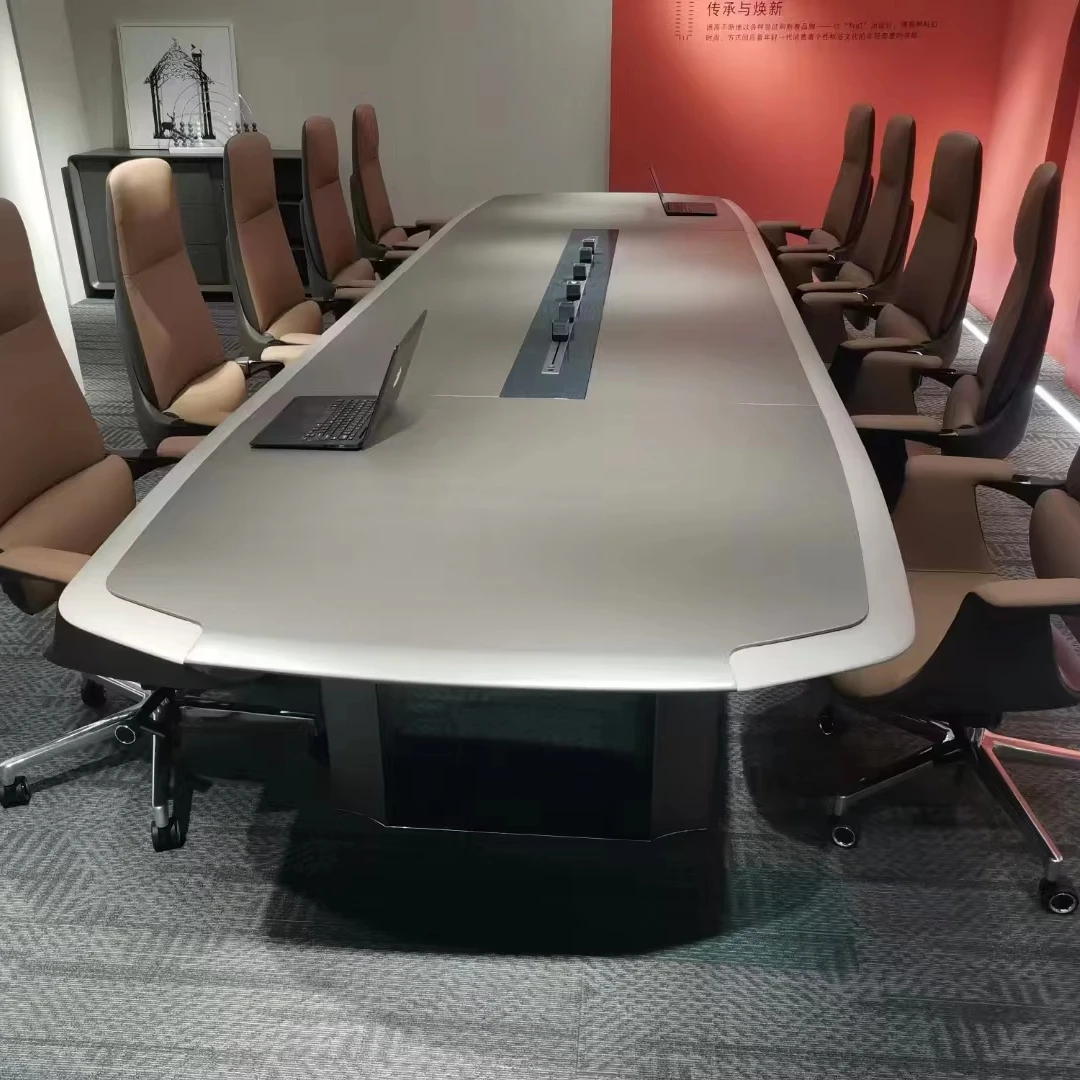 Белая высокотехнологичная умная офисная мебель для 8 10 12 14 16 18 или 20 человек-индивидуальный Исполнительный стол и переговоров