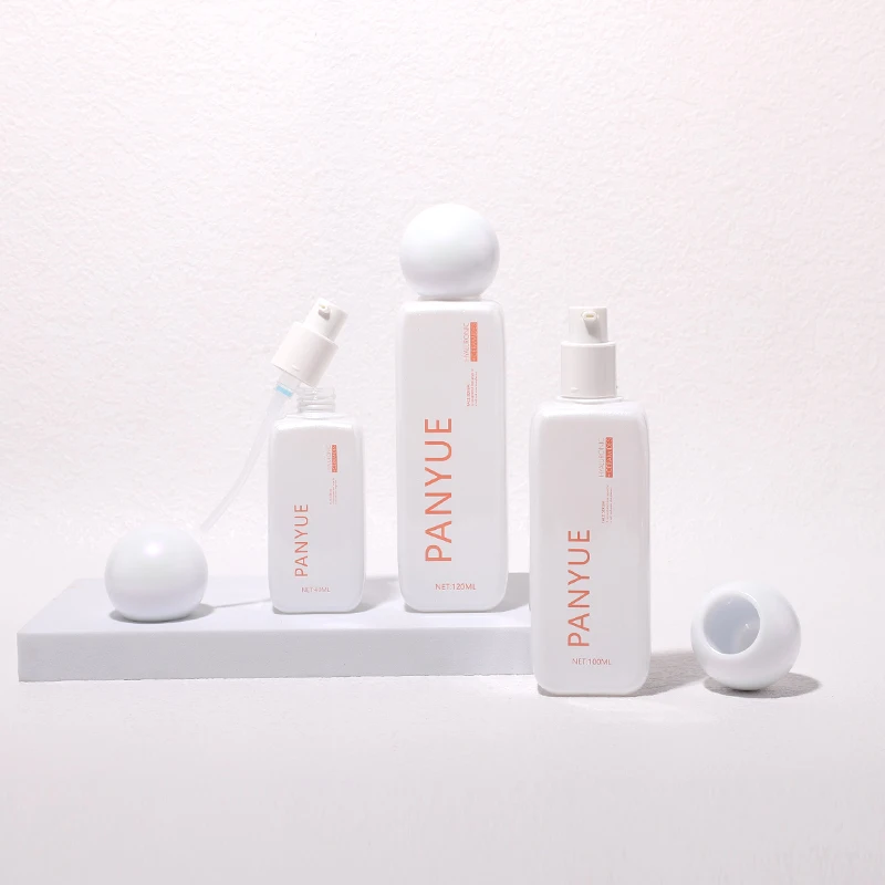 Custom New Flat Square Rounded Corners Spray Toner Lotion Pump Bottle 40ml 100ml 120ml 50g Glass Bottle For Skin Care Cosmetic