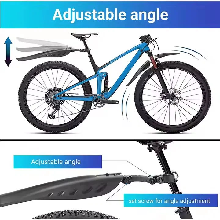Customized Bicycle Accessories Plastic Mudguards with Rubber Cycling Wings for BMX Mountain Bikes Road Bicycles