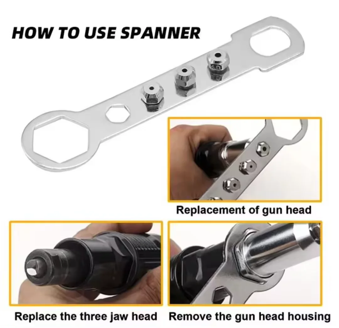 Direct Factory Electric Rivet Gun Adapter 2.4mm-4.8mm Rivet Nut Gun Drill Adapter Cordless Insert Nut Pull Riveting Tool