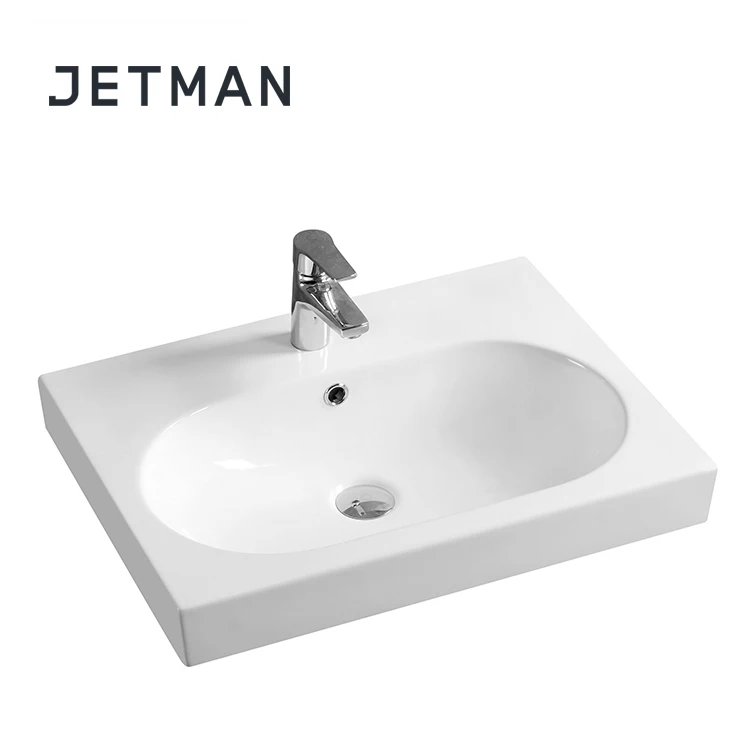 JM6098-55 550*410MM Top Classic Small Size Cabinet Ceramic Bathroom hand cleaning Sink