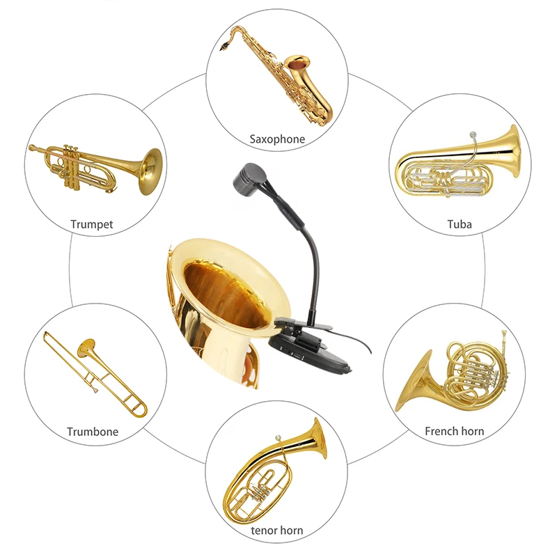 Hot Selling Condenser Instrument Microfone Saxophone Microphone for Wireless Transmitter System XLR 3Pin XLR 4Pin