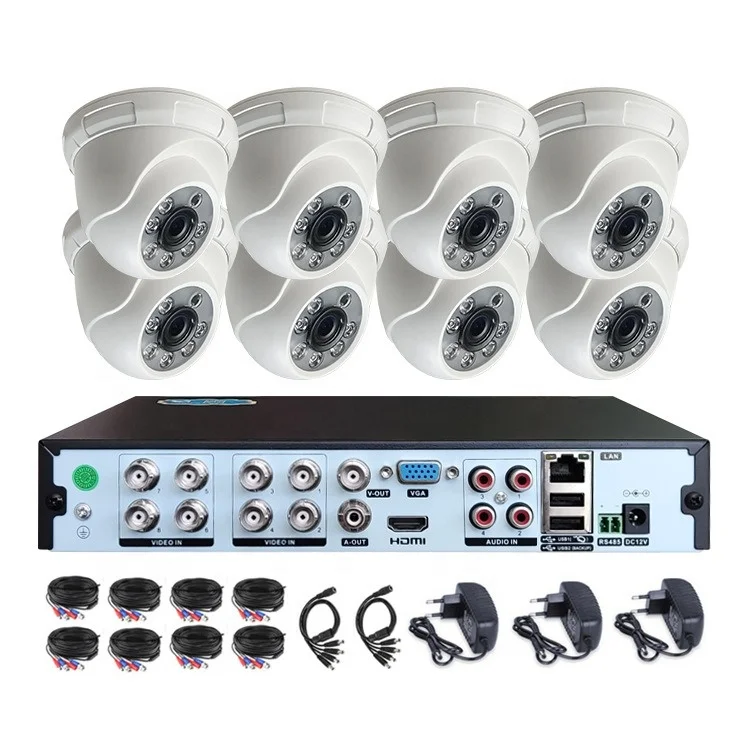 8CH  PTZ Dome Type APP View AHD DVR CCTV Kit Surveillance Security Camera System for Home Security