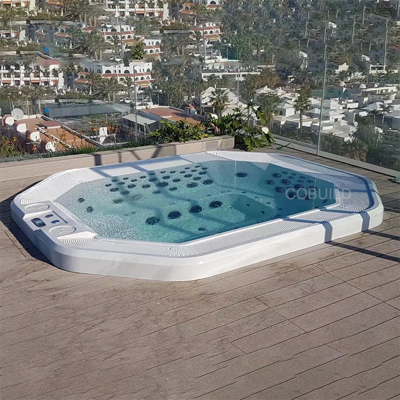 Luxury backyard hot tub best whirlpool jetted wooden outdoor 12 person salt water hot tub pool