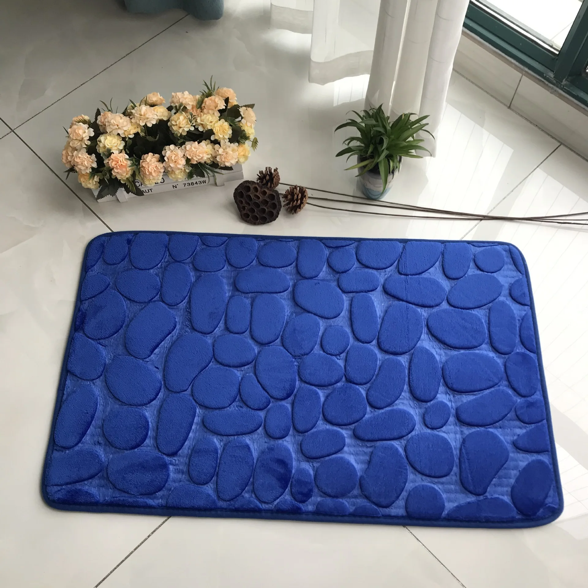 Stone embossed carpet, entry floor mat, bedroom door , kitchen , bathroom absorbent anti-slip