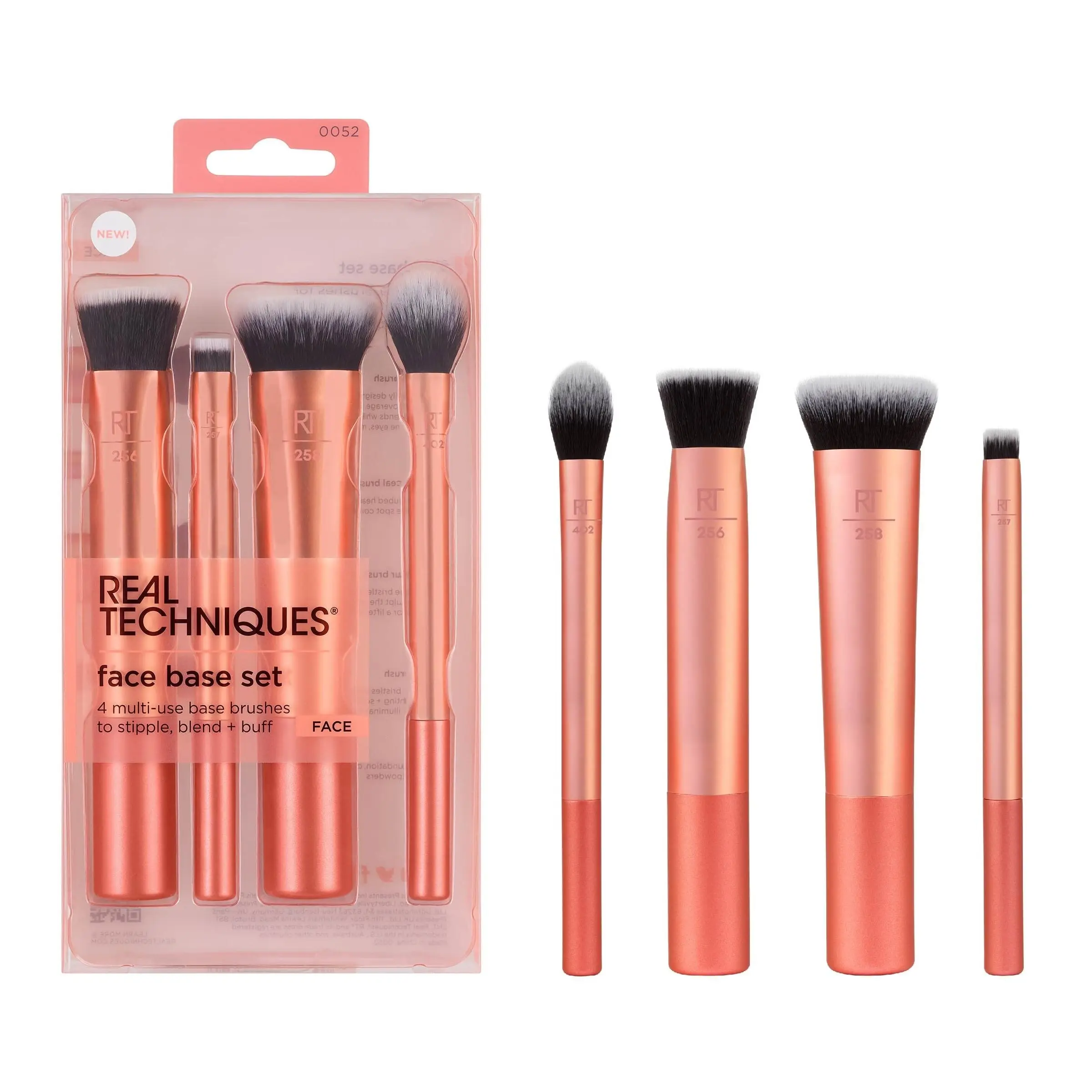 4-piece facial basic makeup brush set is suitable for concealer, foundation make-up and set makeup travel friendly set