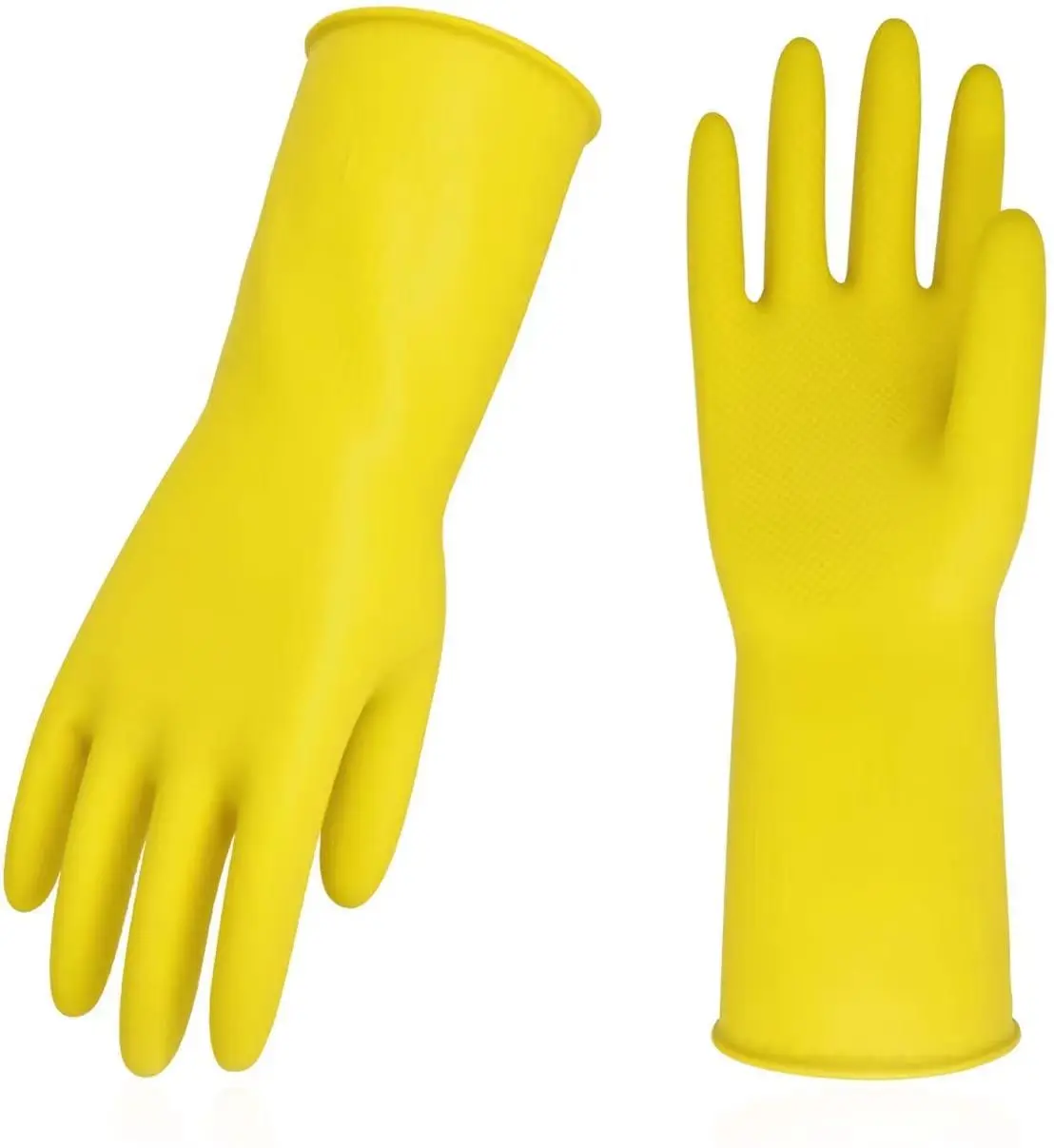 cheaper dish washing latex household gloves rubber kitchen cleaning gloves yellow rubber gloves