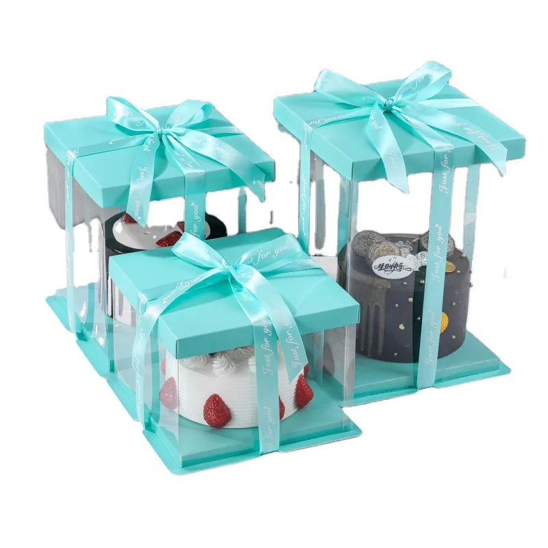 Wholesale  6 8 10 12 14 inch transparent clear packaging cake box