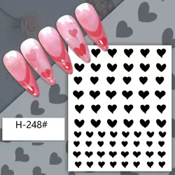 New Style Heart Butterfly Nail Art Stickers Self Adhesive Black Butterfly Nail Art Stickers Paste Decorations