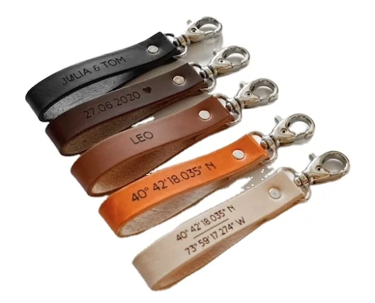 New design Wholesale customizable real leather lanyard