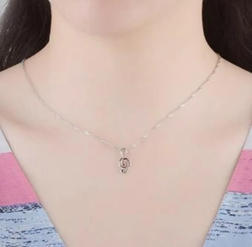 Anti Allergy Personalized Gold Plated Pendant Note Necklace for Women