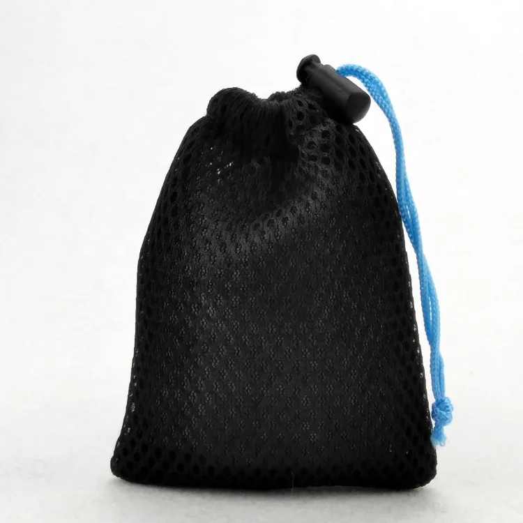 Миниатюрный черный многоразовый нейлоновый сетчатый пылесборник с логотипом на заказ с этикетками