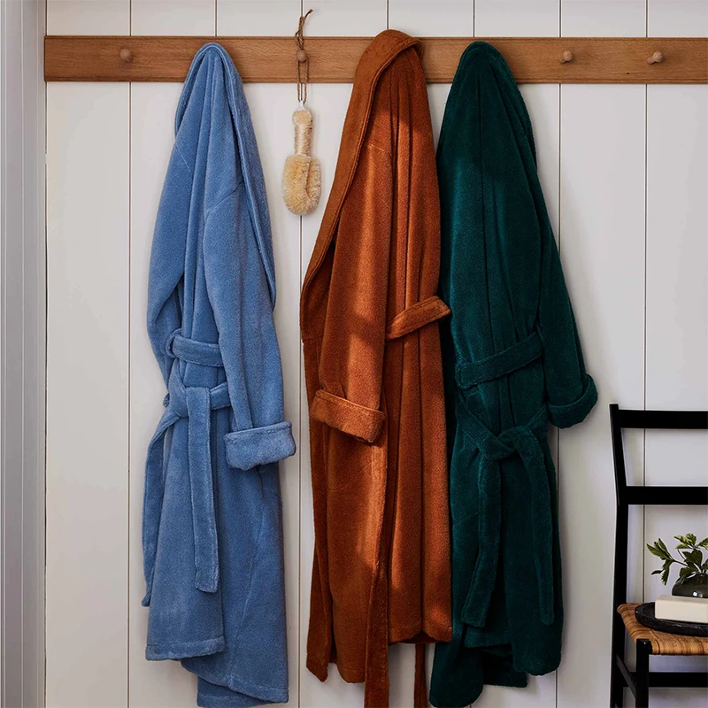 Luxury Bademantel Ultra Plush SPA Robe Cotton Tie Closure Cozy Bathrobes Filles Robes Women