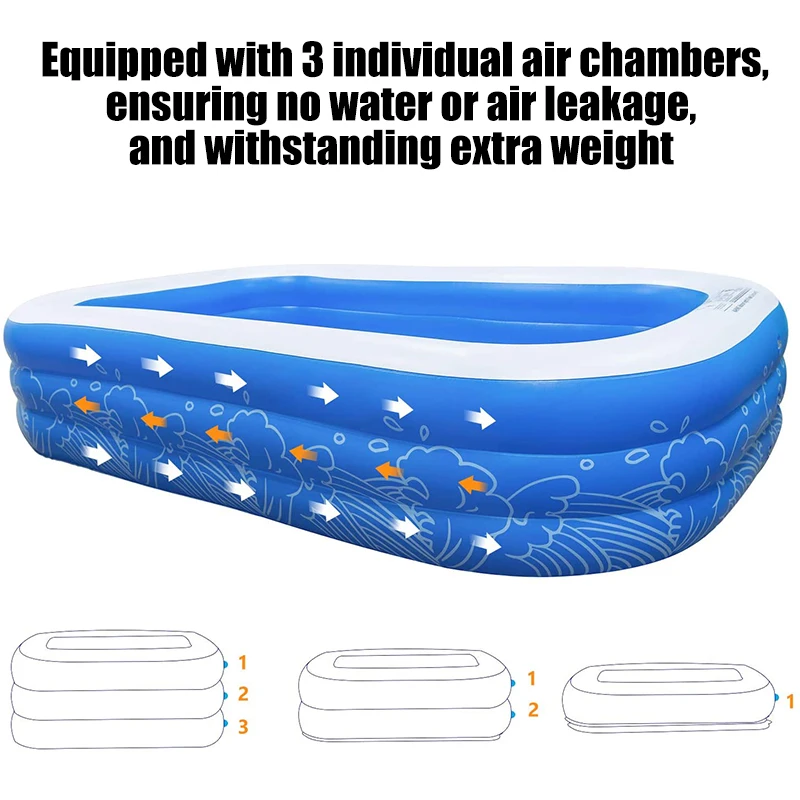 Heavy Duty Outdoor Patio Swimming Pool Family Blow Up Pool Inflatable Swimming Pool