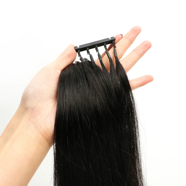 Factory Wholesale 100% Brazilian Cuticle Aligned Human Hair Natural Black Silky Straight 1st and 2nd 6D Hair Extension For Salon