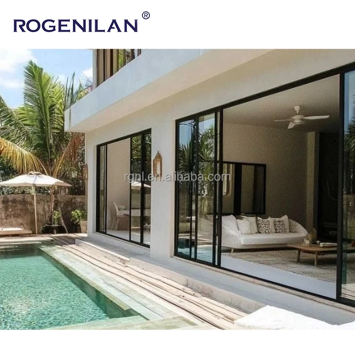 Terrace Energy Efficiency Glazed Lift Slide Door Aluminum Commercial French Luxury Large Glass Sliding Door