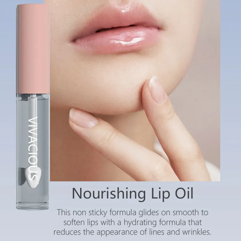 Vivacious High Shine Lip Gloss Clear Oil with Olea Europe (Olive) Fruit Oil