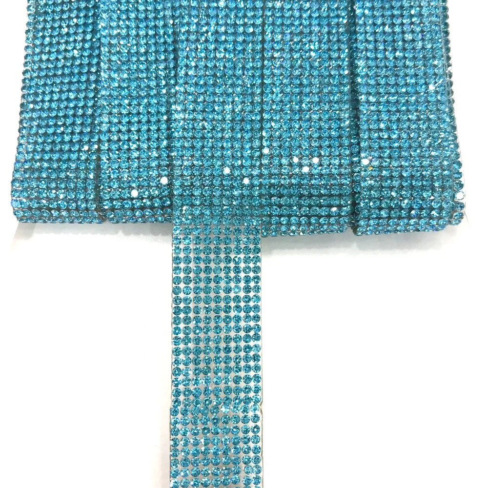 S284 2cm width Iron on rhinestone chain trims for garment accessories crystal trimming chain rhinestone decoration