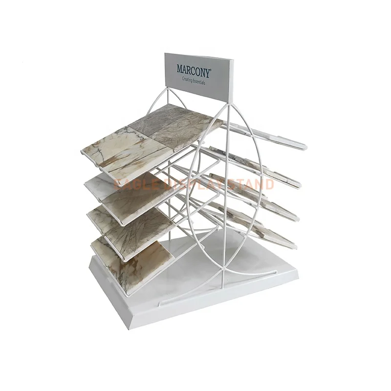 Factory wholesale price portable natural stone countertop display case stand for showing quartz marble granite samples