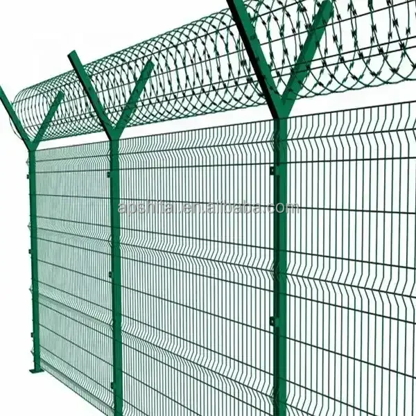 factory eco friendly hot-dipped galvanized 3d welded wire mesh fence panel green grey  powder coated garden building yard