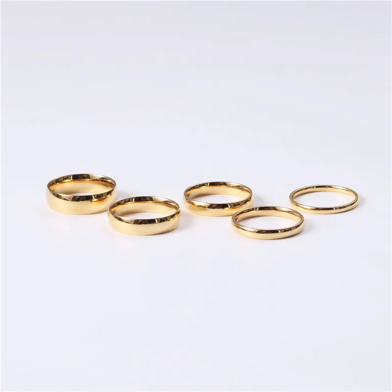Dropshipping Simple styles stainless steel 18K gold plated fingers rings jewelry women trendy