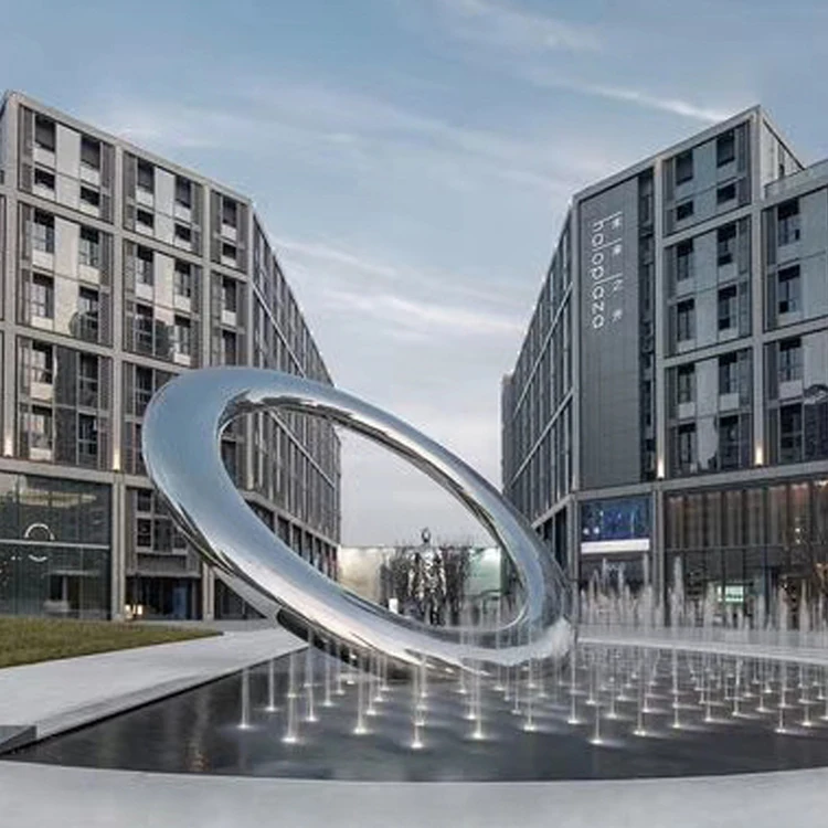 Large Outdoor Modern Decorative Stainless Steel Circle Sculpture