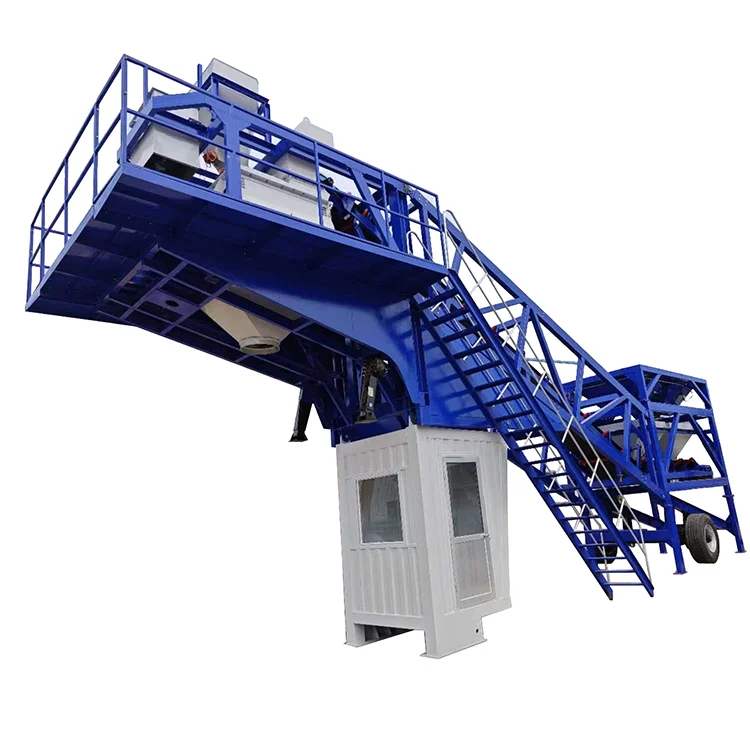 75m3/h mobile concrete mixing plant adoption of high-precision measurement