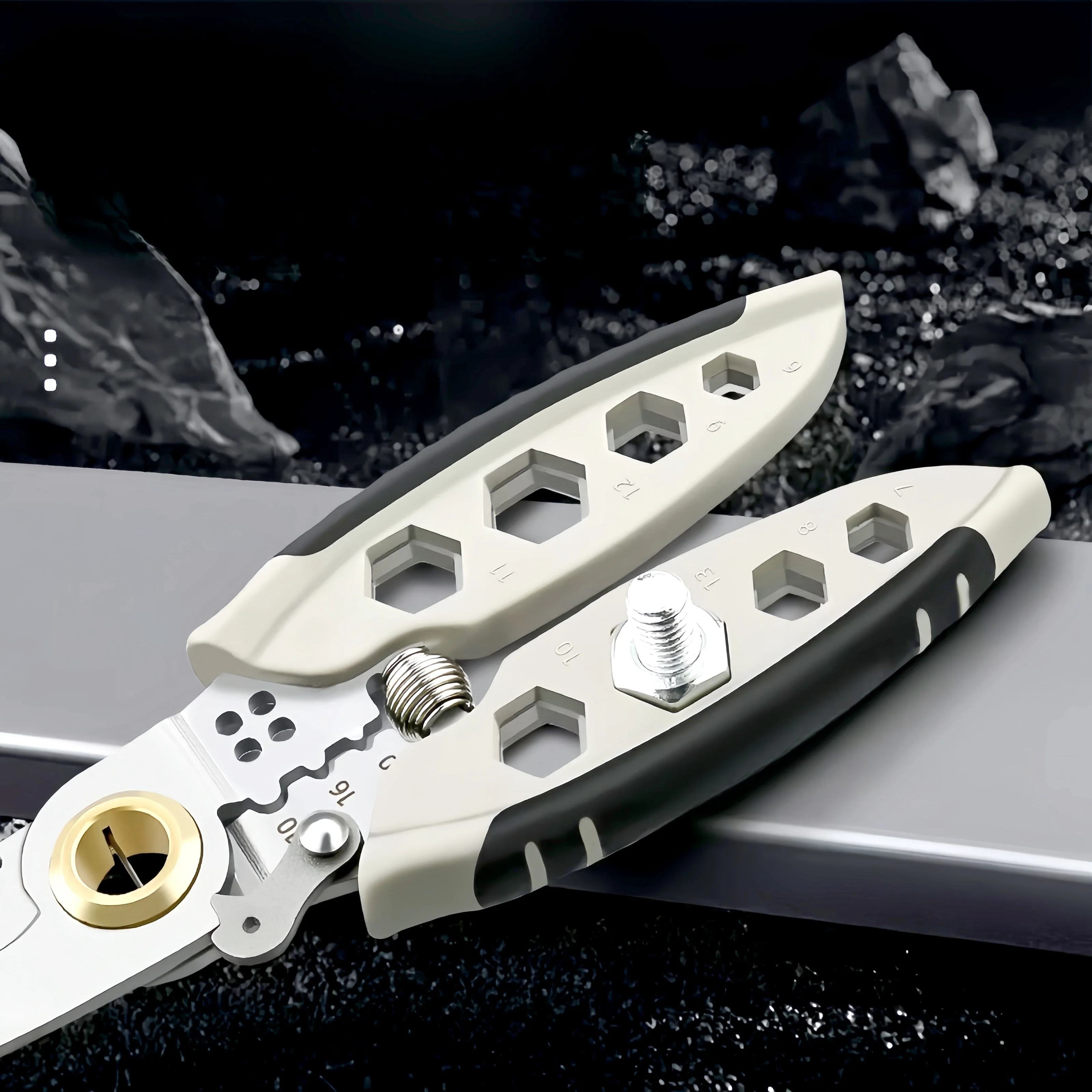 Electrician Crimping Pliers Serrated Jaw Soft Grip Plastic Handle Multi-Functional Wire Stripping Tool Industrial Use