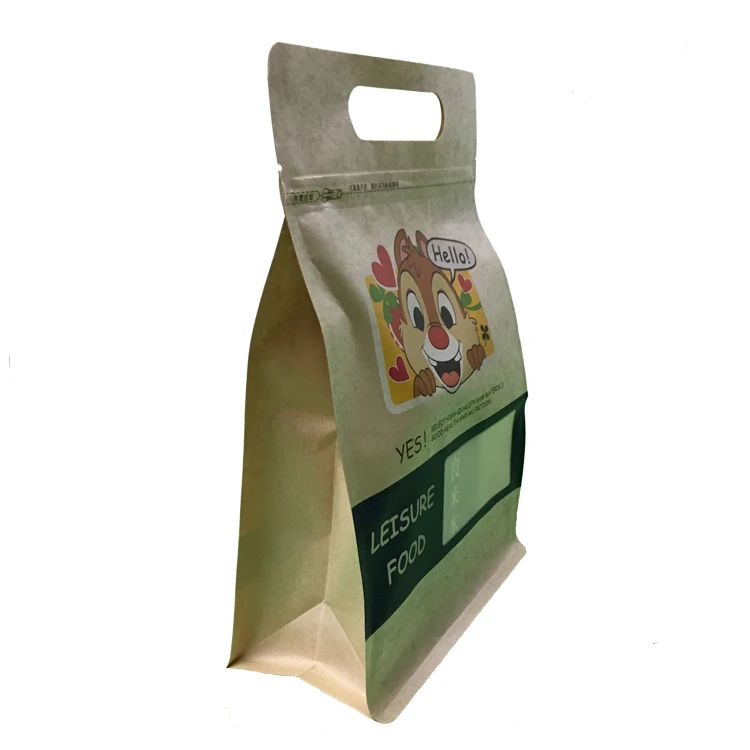 Custom Printed Food Packaging stand up flat bottom zip lock bag food pouches