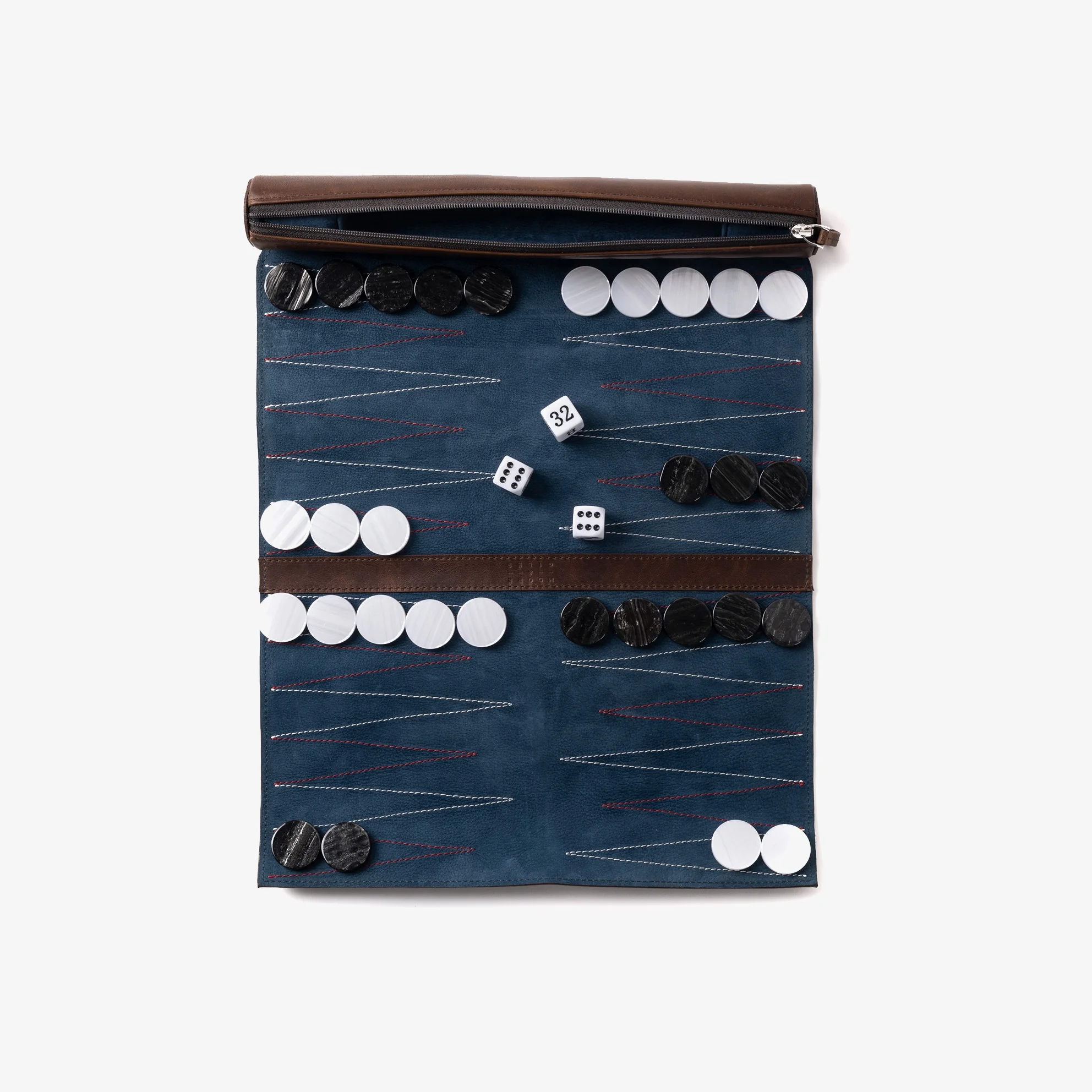 Wholesale Customized Handmade Portable Smart Soft Traveling PU Leather Roll-up Mini Backgammon Luxury Game Set