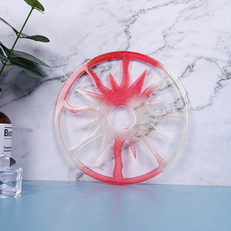 Reusable craft uv epoxy resin art casting making mould custom logo diy silicone rubber cup pad flower coaster mold