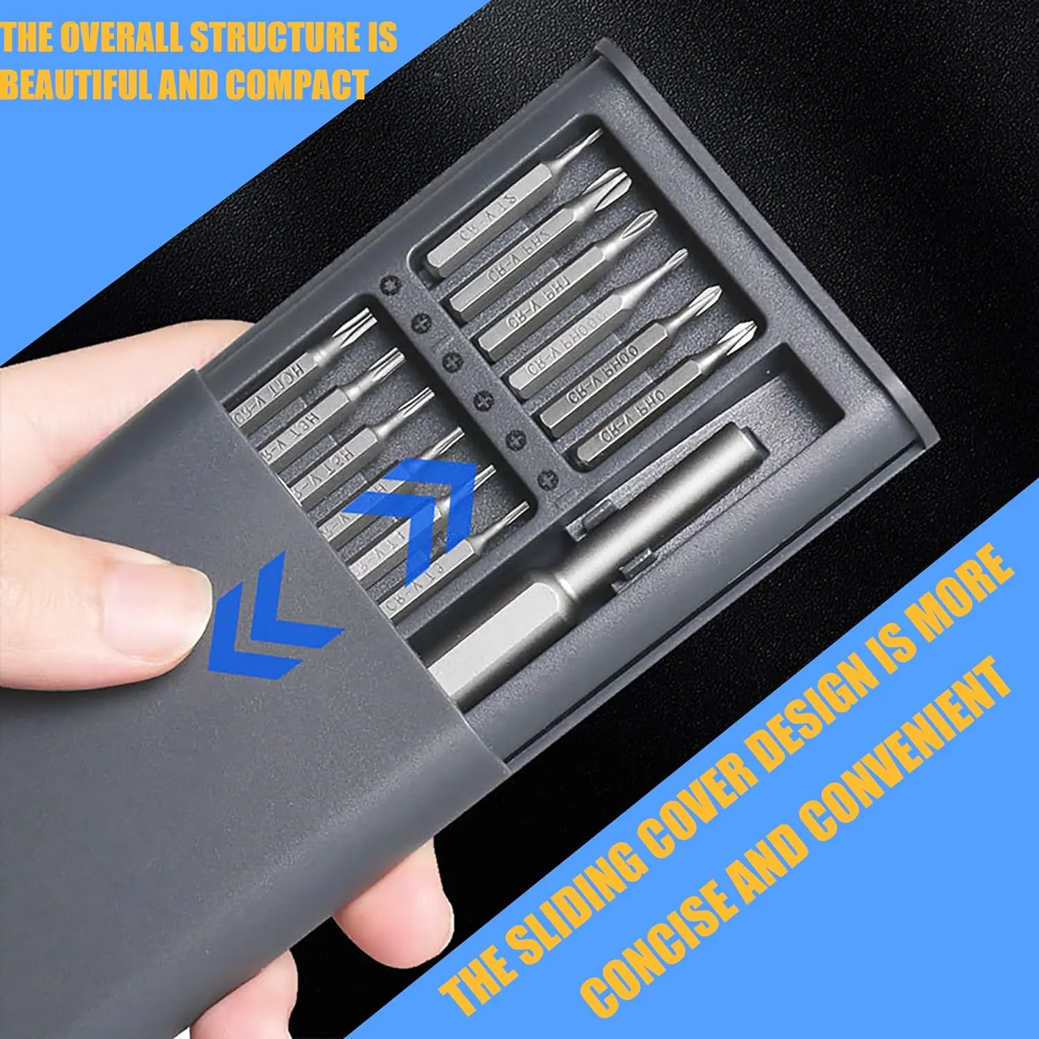 Precision Screwdriver set 24 in 1 | Magnetic Screwdrivers kit with Flat Head, Torx, SIM Thimble