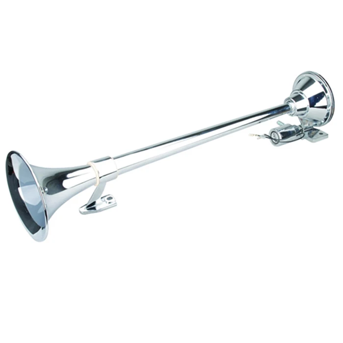 Single tone air horn with chrome