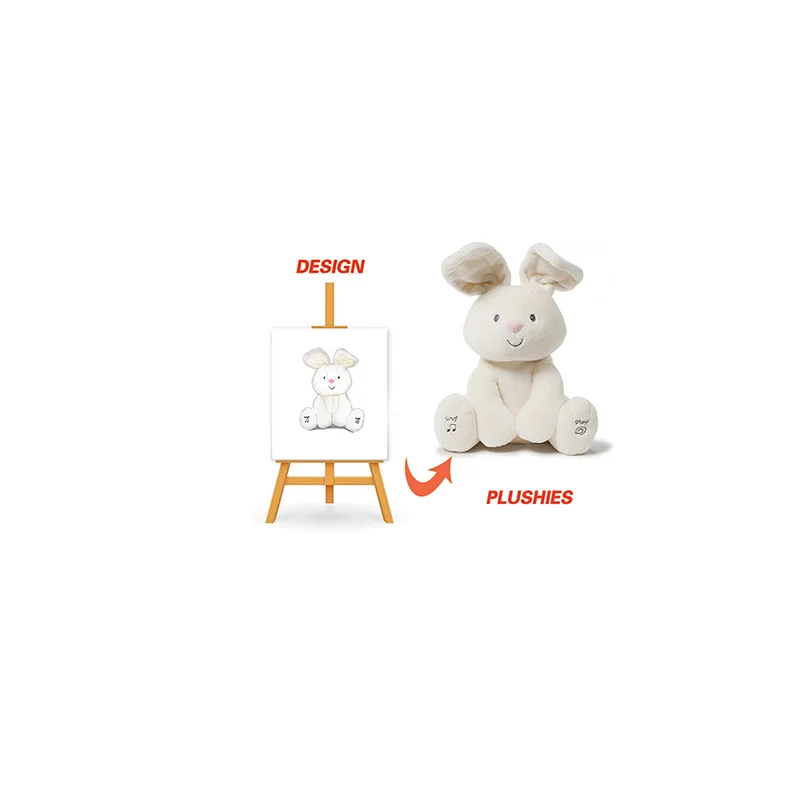 Baby Flora The Bunny Animated Plush Easter Toys for Kids Gifts Singing Stuffed Easter Bunny